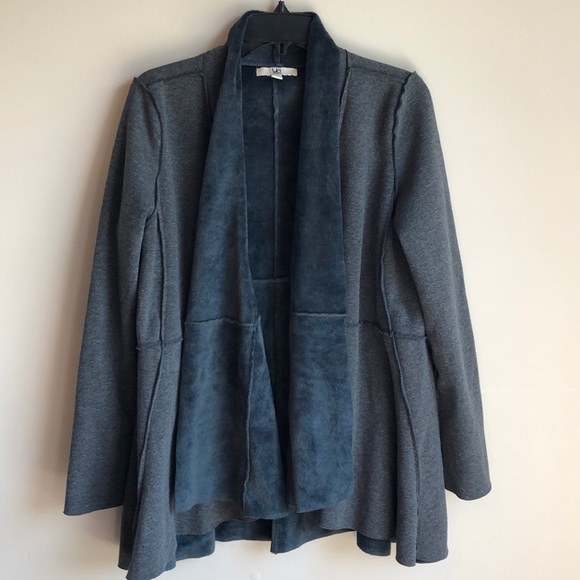 Ya Los Angeles Jackets & Blazers - Ya charcoal grey swing style suede coat
